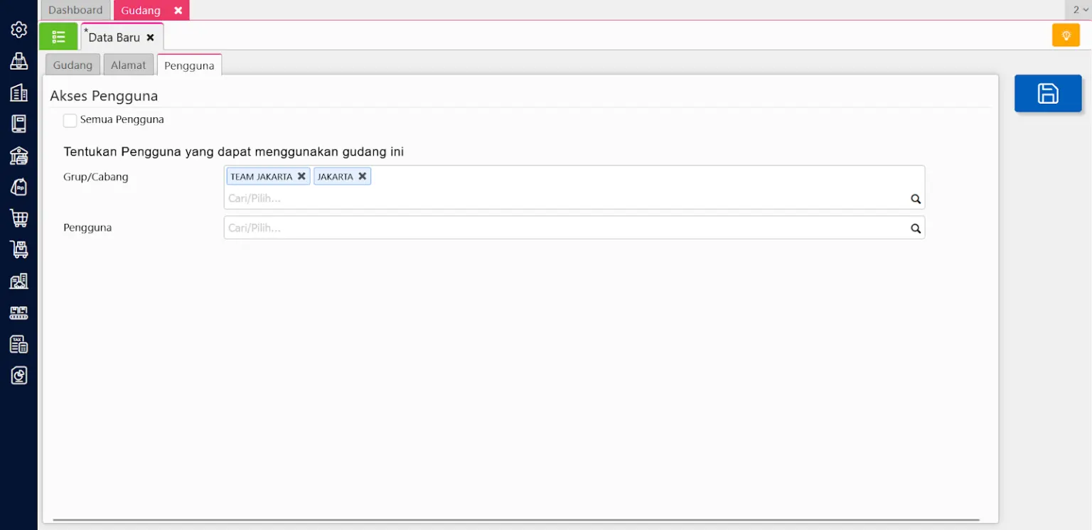 Cara menambah gudang